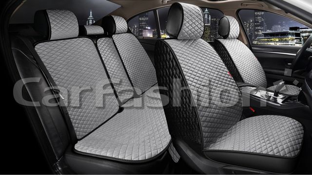 Накидки универсальные CarFashion Romb Plus для авто, цвет Серый/Черный/Серый. Артикул 22682