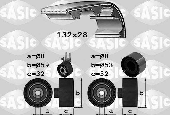 Ремень ГРМ с роликами (комплект) Sasic. Артикул 1756078