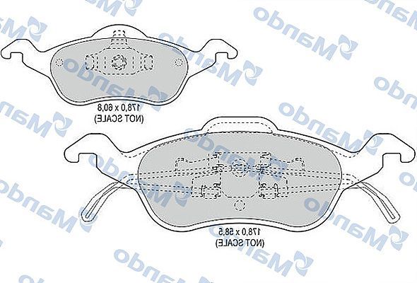 Тормозные колодки Mando передние для Ford Focus I 1998-2005. Артикул MBF015136