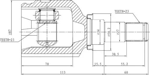 Шрус внутренний toyota avensis (97-03) (Zikmar). Артикул Z87573R