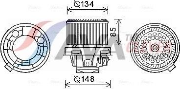 Вентилятор, мотор печки (отопителя) салона AVA. Артикул PE8374
