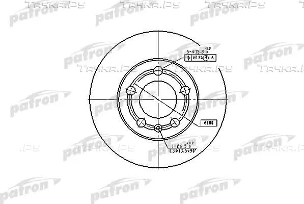 Тормозной диск Patron передний для Volkswagen Polo IV 2002-2009. Артикул PBD4253