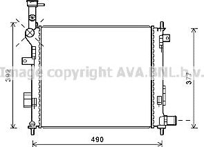 Радиатор охлаждения двигателя AVA. Артикул KA2189