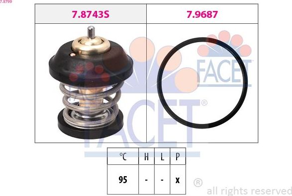 Термостат Facet Made in Italy - OE Equivalent. Артикул 7.8799