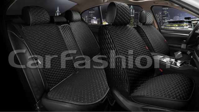 Накидки универсальные CarFashion Romb Plus для авто, цвет Черный/Черный/Серый. Артикул 22685