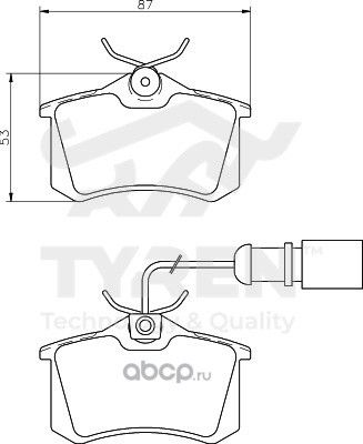Колодки тормозные дисковые | зад | (Tyren). Артикул TYR1219851