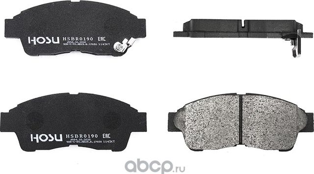 Колодки тормозные перед TOYOTA RAV4/CORONA/CARINA 92-#T19#/COROLLA ##E10#/11# (Hosu). Артикул HSBR0190