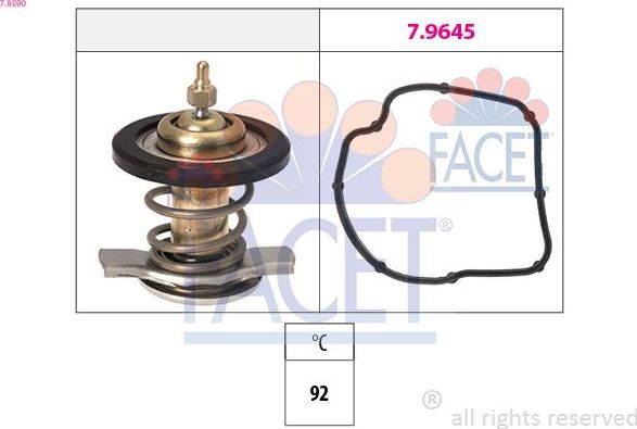 Термостат Facet Made in Italy - OE Equivalent. Артикул 7.8590