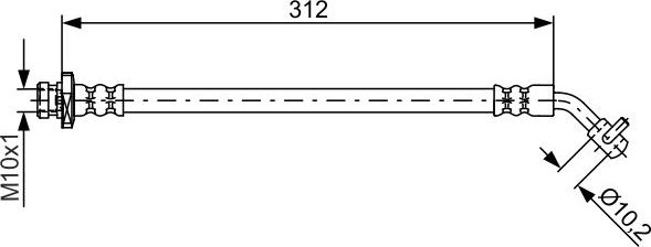 Тормозной шланг Bosch задний правый для Nissan Pathfinder R51 2005-2014. Артикул 1 987 481 824