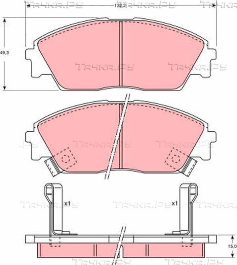 Тормозные колодки TRW передние для Honda Civic IV 1987-1995. Артикул GDB763
