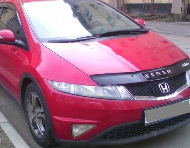 Дефлектор Vip-Tuning для капота Honda Civic VIII хэтчбек 3 и 5 дв. 2006-2011. Артикул HD05