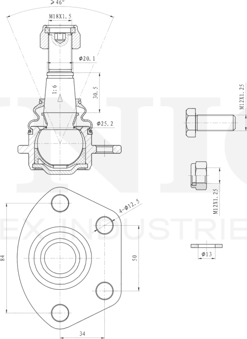 Опора шаровая (Unio). Артикул SSP-20091
