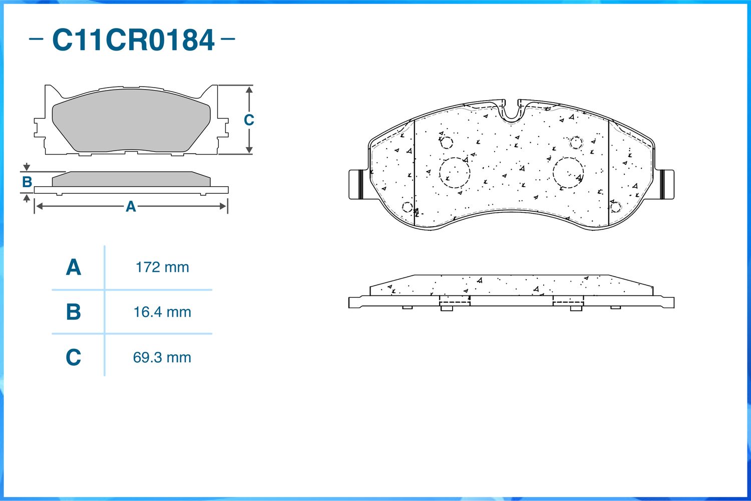 Колодки тормозные передние (Low Metallic) (Cworks). Артикул C11CR0184