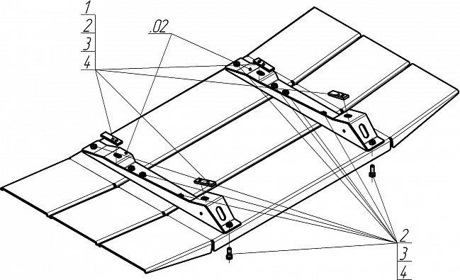 Защита Мотодор для топливного бака Mercedes-Benz Actros 2008-2026. Артикул 21208