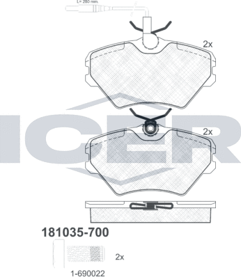 Тормозные колодки Icer. Артикул 181035-700