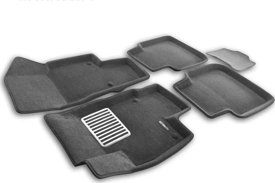 Коврики текстильные Euromat 3D Lux для салона Volkswagen Tiguan III L Pro 2024-2026 Серые. Артикул EM3D-005418G