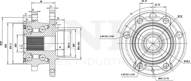 Ступица колеса с интегрированным подшипником (Unio). Артикул HUB-20008