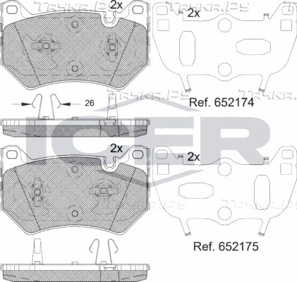 Тормозные колодки Icer передние для Audi Q5 Sportback I 2020-2026. Артикул 182385