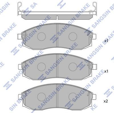 Тормозные колодки Sangsin Hi-Q HI-Q Severe Duty. Артикул SP1256(SD)