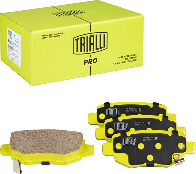 Тормозные колодки Trialli (Керамика) задние для Chery Tiggo 4 I 2017-2026. Артикул PF 2311CR