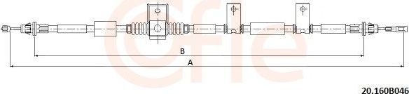 Трос ручника (тросик ручного тормоза) Cofle задний правый для Chrysler Grand Voyager V 2011-2026. Артикул 92.20.160B046