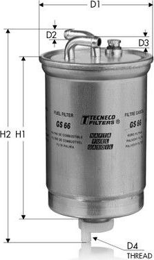 Топливный фильтр  Tecneco Filters. Артикул GS66