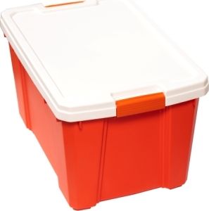 Ящик экспедиционный Iris Ohyama для хранения 56 л, 59,1х38,8х33,2 см, Белый/Оранжевый. Артикул TTB450