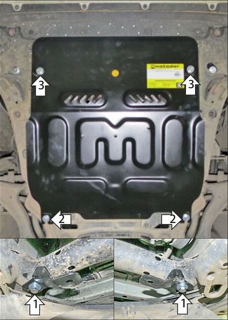 Защита Мотодор для картера, КПП Honda Stepwgn V 2015-2022. Артикул 70813