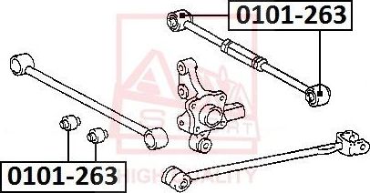 Сайлентблок заднего рычага подвески Asva. Артикул 0101-263