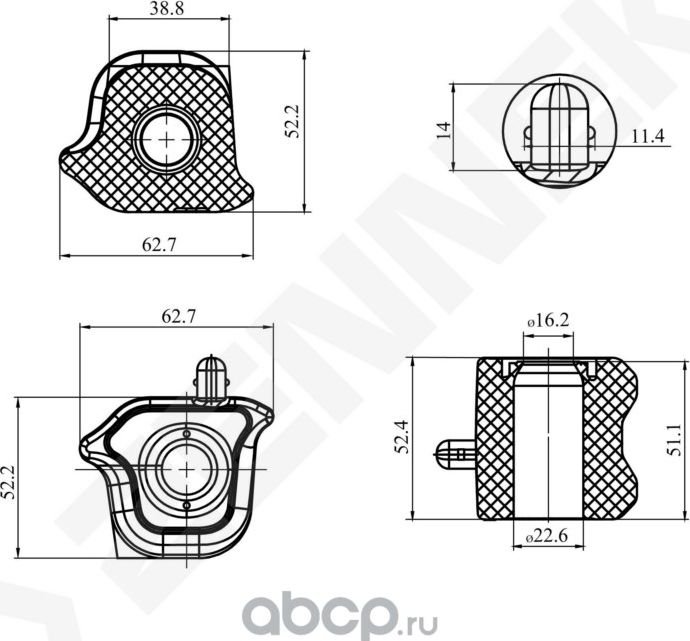 Втулка стабилизатора переднего центральная левая TOYOTA COROLLA 06 (Zennek). Артикул DSR0018