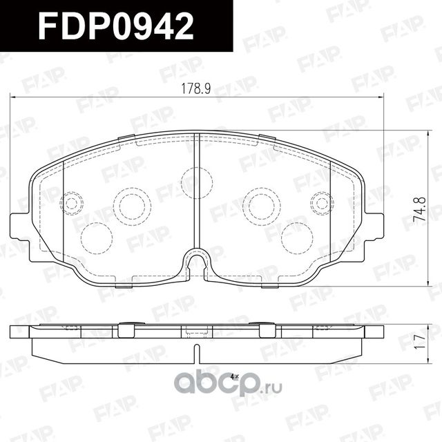 Тормозные колодки дисковые FDP0942 (FAP). Артикул FDP0942