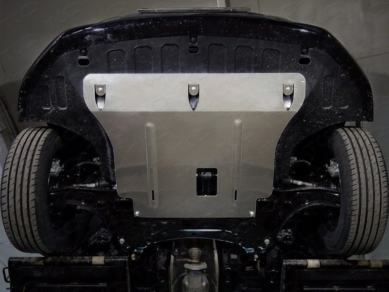 Защита алюминиевая ТСС (4 мм) для картера и КПП Kia Rio X 2020-2022. Артикул ZKTCC00285