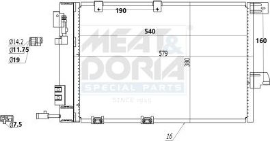 Радиатор кондиционера (конденсатор) Meat & Doria для Opel Astra G 1998-2008. Артикул 991050