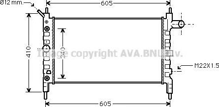 Радиатор охлаждения двигателя AVA для Opel Astra F 1991-2005. Артикул OL2026