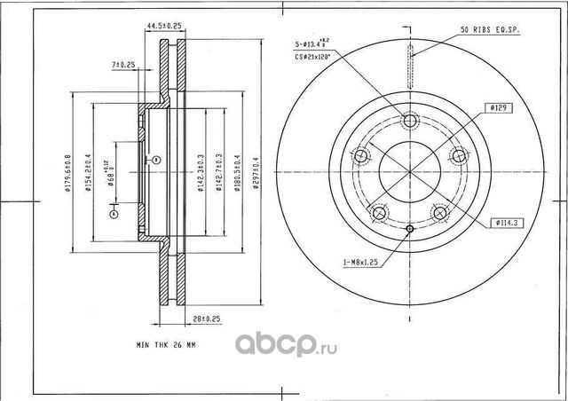Диск тормозной AVANTECH. Артикул BR3021S