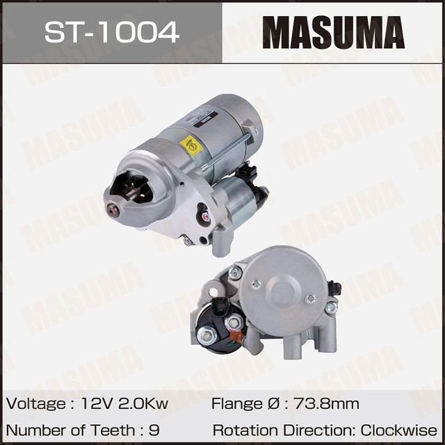 Стартер MASUMA, TOYOTA / 1URFE (12V/2.0KW) Masuma. Артикул ST1004