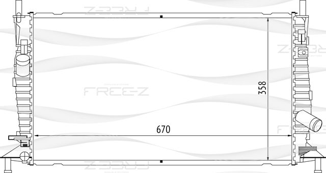 Радиатор FORD/MAZDA FOCUS 2/C-MAX/3 03- 1.4-2.0/2.0TD охлаждения (Free-Z). Артикул KK0146