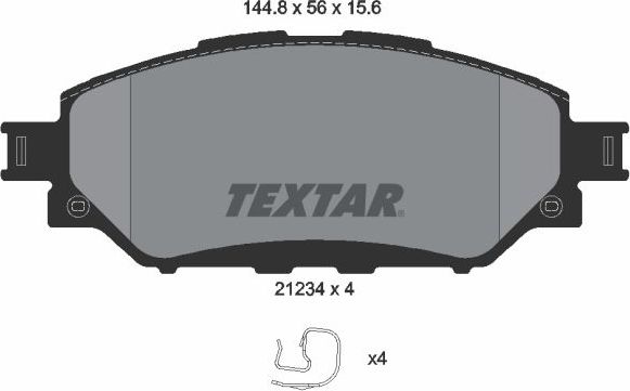 Тормозные колодки Textar для Toyota Hilux VIII 2015-2026. Артикул 2123401