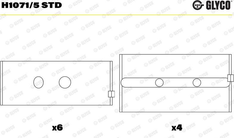 Вкладыши коренные Glyco для Citroen C15 1985-1996. Артикул H1071/5 STD