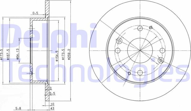Тормозной диск Delphi. Артикул BG2666