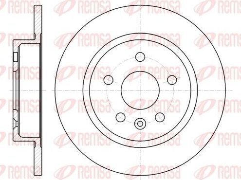 Тормозной диск Remsa задний для Opel Astra J 2009-2017. Артикул 61316.00