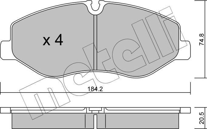 Тормозные колодки Metelli. Артикул 22-1139-0