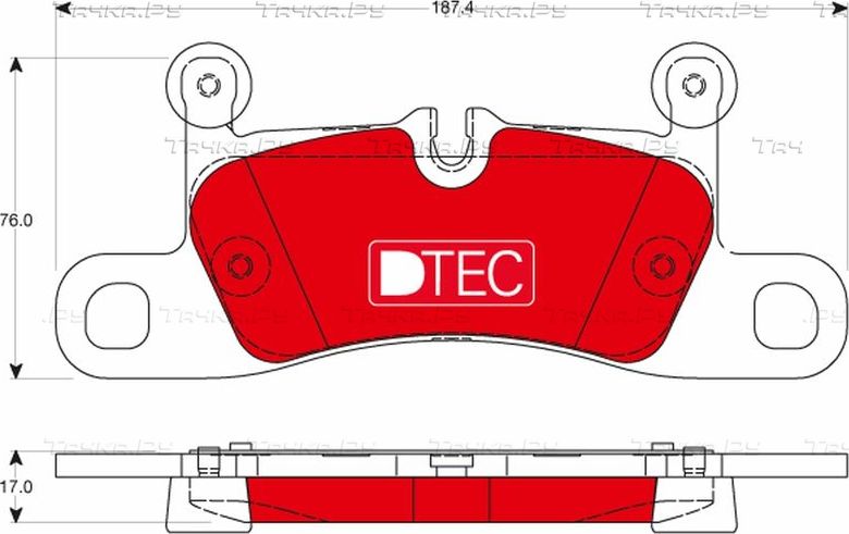 Тормозные колодки TRW DTEC COTEC задние для Porsche 911 VII (991) 2011-2026. Артикул GDB1875DTE