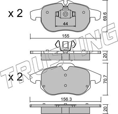 Тормозные колодки Trusting передние для Saab 9-3 II 2002-2015. Артикул 556.0