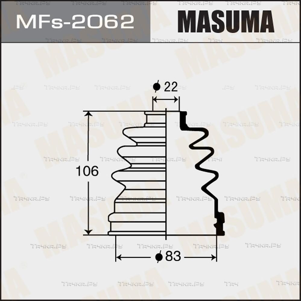 Пыльник ШРУСа внутренний Masuma передний/задний для Nissan Primera P12 2002-2008. Артикул MFs-2062
