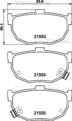 Тормозные колодки Nisshinbo задние для JAC J5 (Heyue) 2011-2026. Артикул NP2014