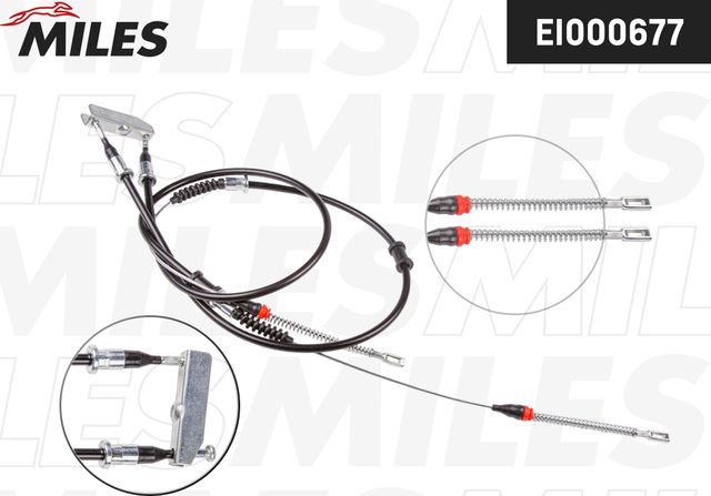 Трос ручника (тросик ручного тормоза) Miles задний правый/левый для Opel Astra F 1991-2002. Артикул EI000677