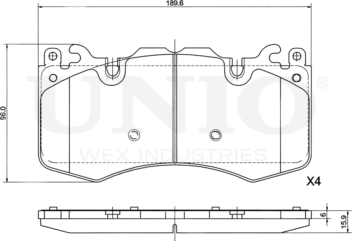 Колодки тормозные дисковые, комплект (Unio). Артикул BRP-20370