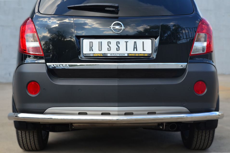 Защита RusStal заднего бампера d63 (секции) для Opel Antara 2012-2026. Артикул OAZ-001371