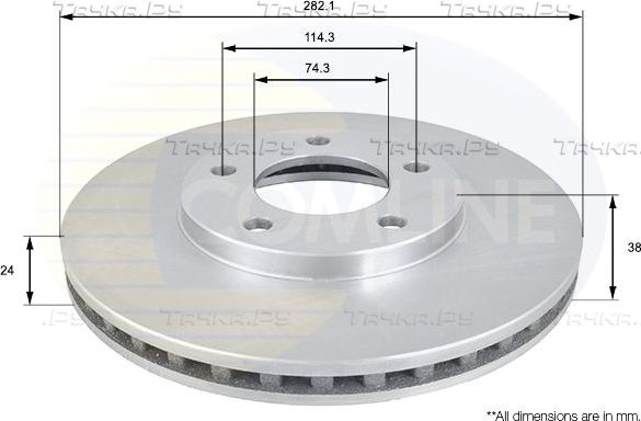 Тормозной диск Comline передний для Chrysler Voyager II 1990-1995. Артикул ADC2306V